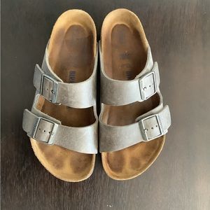 Birkenstock Arizona Leather Sandals-Iron